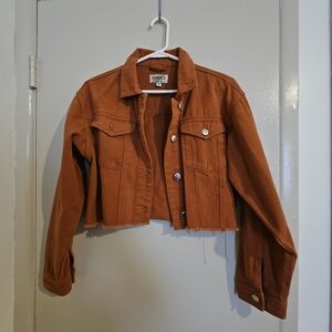 Women's Cropped Rust Jean Jacket
